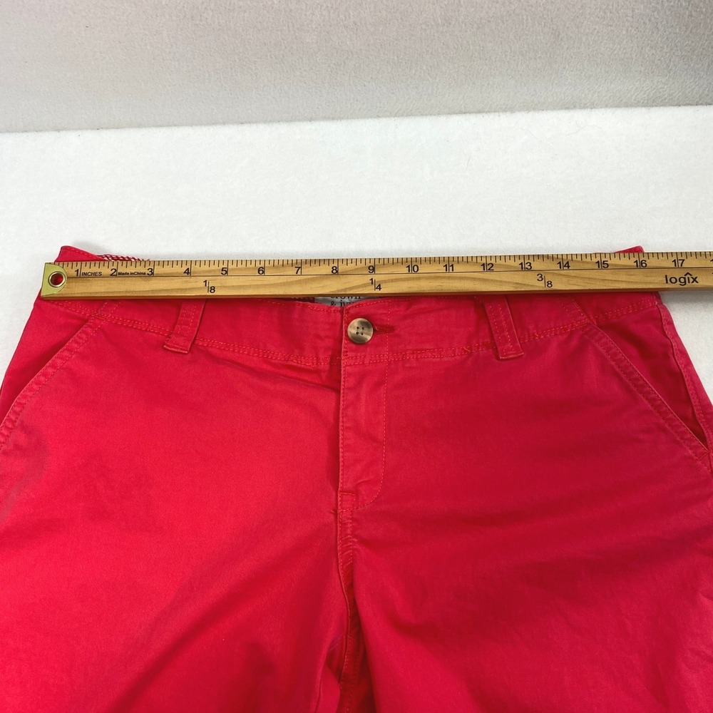 Crown & Ivy Ankle Pants Womens 10 Red Chino Straight Mid Rise Stretch Cropped - Picture 6 of 11